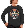 Retro Sunset Sunglasses Boston Terrier Boston Bull Bostie Men's Long Sleeve T-Shirt, trending gift