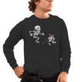 Skeleton Chasing Dog Boston Terrier Halloween Pet Lover Men's Long Sleeve T-Shirt, trending gift