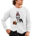 Boston Terrier Christmas T Shirt-Life Is Merrier Premium Tri-Blend Men's Long Sleeve T-Shirt, trending gift