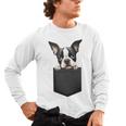 Boston Terrier Dog Puppy Dog In Pocket Cute Pet Lover Men's Long Sleeve T-Shirt, trending gift