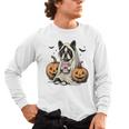 Halloween Boston Terrier Ghost Men's Long Sleeve T-Shirt, trending gift