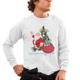 Santa Ugly Christmas Tree Lights Boston Terrier Dog Lover Men's Long Sleeve T-Shirt, trending gift