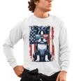 Vintage Boston Terrier Dog American US USA Flag Pets Dogs Men's Long Sleeve T-Shirt, trending gift