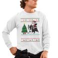 Xmas Tree Lighting Santa Riding Boston Terrier Christmas Men's Long Sleeve T-Shirt, trending gift