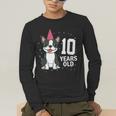 10 Years Old Birthday Boston Terrier Dog Lover 10th Party For Men Women Kids Men's Long Sleeve T-Shirt, funny gift