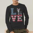 4th Of July Decor Patriotic LOVE Boston Terrier USA Flag Men's Long Sleeve T-Shirt, funny gift