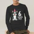 6 Years Old Birthday Boston Terrier Dog Lover 6th Party Kid Men's Long Sleeve T-Shirt, funny gift