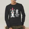 8 Years Old Birthday Boston Terrier Dog Lover 8th Party Kid Men's Long Sleeve T-Shirt, funny gift