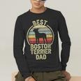 Best Dog Father Dad Vintage Boston Terrier For Men Women Men's Long Sleeve T-Shirt, funny gift