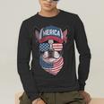 Boston Terrier 4th Of July US Merica Bostie Dog Patriotic For Men Women Kids Men's Long Sleeve T-Shirt, funny gift