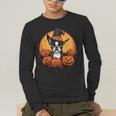 Boston Terrier Bostie Dog Breed Pet Halloween Pumpkins Men's Long Sleeve T-Shirt, funny gift
