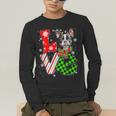 Boston Terrier Christmas Tree Lights Santa Dog Xmas For Men Women Kids Men's Long Sleeve T-Shirt, funny gift