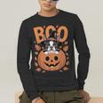 Boston Terrier Costume On Pumpkin Halloween Boston Terrier Men's Long Sleeve T-Shirt, funny gift