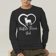 Boston Terrier Dad Cute Boston Terrier Silhouette Heart Men's Long Sleeve T-Shirt, funny gift