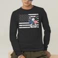 Boston Terrier Dog 4th Of July US American Flag Patriotic Men's Long Sleeve T-Shirt, funny gift
