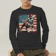 Boston Terrier Dog 4th Of July USA American Flag Patriotic Men's Long Sleeve T-Shirt, funny gift