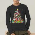 Boston Terrier Dog Christmas Tree Lights Xmas Pajama For Men Women Kids Men's Long Sleeve T-Shirt, funny gift