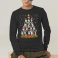 Boston Terrier Dog Christmas Tree Santa Hat Xmas Pajama Men Women Kids Men's Long Sleeve T-Shirt, funny gift