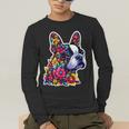 Boston Terrier Floral Vintage Dog Mom Distressed Men Women Kids Men's Long Sleeve T-Shirt, funny gift