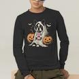 Boston Terrier Ghost Boo Halloween Costume Spooky Season Men's Long Sleeve T-Shirt, funny gift