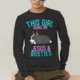 Boston Terrier This Girl Runs On Jesus And Boston Terriers Men's Long Sleeve T-Shirt, funny gift