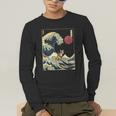 Boston Terrier Japanese Kanagawa Wave Surf Dog Men's Long Sleeve T-Shirt, funny gift