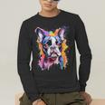 Boston Terrier Lover Pop Art Color Boston Terrier Dog For Men Women Girls Kids Men's Long Sleeve T-Shirt, funny gift
