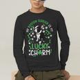My Boston Terrier Is My Lucky Charm Paw Dog St Patrick's Day Men's Long Sleeve T-Shirt, funny gift