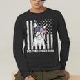Boston Terrier Papa Cool Dog Lover USA American Flag Men Women Men's Long Sleeve T-Shirt, funny gift