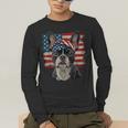 Boston Terrier Patriotic 4th Of July USA American Flag Men's Long Sleeve T-Shirt, funny gift