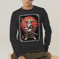 Boston Terrier Samurai Ninja Vintage Anime Japanese Ukiyo-e Men's Long Sleeve T-Shirt, funny gift
