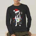 Boston Terrier Santa Christmas Lights Xmas Dog Lover Men Women Kids Men's Long Sleeve T-Shirt, funny gift