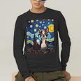 Boston Terrier Starry Night Van Gogh Art Men's Long Sleeve T-Shirt, funny gift