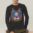 Boston Terrier Sugar Skull Dog Day Of The Dead Men's Long Sleeve T-Shirt, funny gift