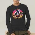 Boston Terrier Wearing A Cowboy Hat On T-Rex Men's Long Sleeve T-Shirt, funny gift