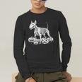 Bull Terrier Skeleton Birthday Halloween Kids Men's Long Sleeve T-Shirt, funny gift