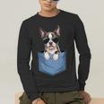 Cute Pocket Boston Terrier Lover Dog Mom Men's Long Sleeve T-Shirt, funny gift