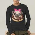 Cute Pug Shirt Donut Girls Dog Men's Long Sleeve T-Shirt, funny gift