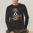 Guitar Shirt Boston Terrier Dog Playing Acoustic Guitar Men's Long Sleeve T-Shirt, funny gift