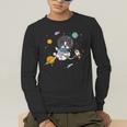 Kawaii Kids & Boys Astronaut Space Boston Terrier Dog Lover Men's Long Sleeve T-Shirt, funny gift