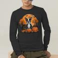 Pumpkin Boston Terrier Costume On Boston Terrier Halloween Men's Long Sleeve T-Shirt, funny gift