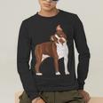 Red Boston Terrier Dog Men's Long Sleeve T-Shirt, funny gift