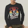 Retro Life Is Better With Boston Terrier Mom Dog Lover Men's Long Sleeve T-Shirt, funny gift
