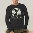 Scary Halloween Cat Costume Retro Cat Moon For Men Women Kids Men's Long Sleeve T-Shirt, funny gift