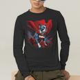 Super Power Superhero Boston Terrier Dog For Men Women Kids Men's Long Sleeve T-Shirt, funny gift