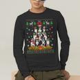 Ugly Sweater Christmas Tree Boston Terrier Dog Xmas Pajama Men's Long Sleeve T-Shirt, funny gift