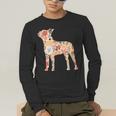 Vintage Floral Boston Terrier For Dog Lover Men's Long Sleeve T-Shirt, funny gift