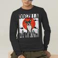Vintage Japanese Dogzilla Boston Terrier Men's Long Sleeve T-Shirt, funny gift