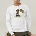 Boston Terrier 4th Of July US American Flag Dog Patriotic Men's Long Sleeve T-Shirt, funny gift
