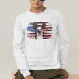 Boston Terrier Dad American Flag 4th Of July Dog Fathers Day Men's Long Sleeve T-Shirt, funny gift